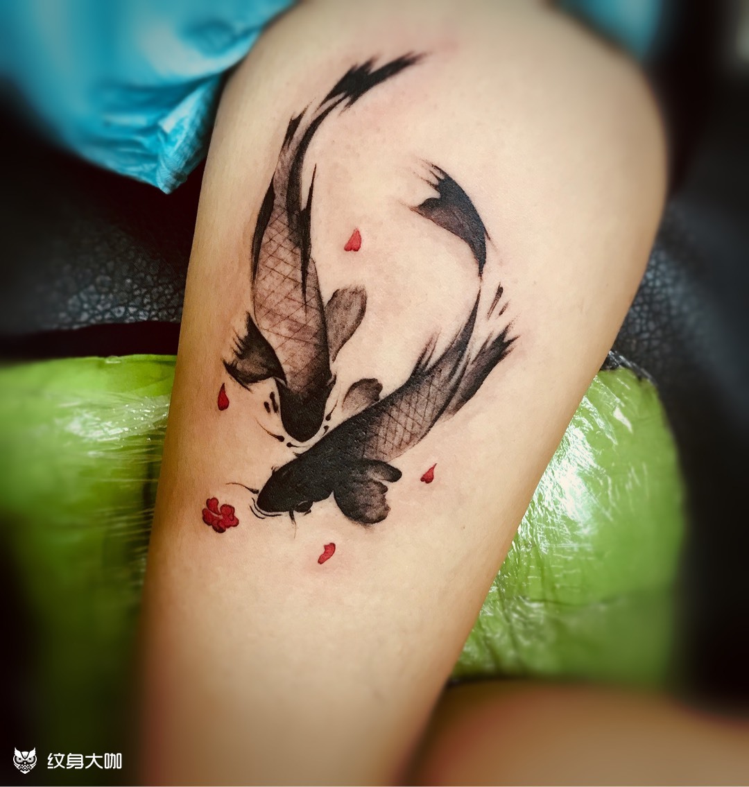 《水墨鱼》_纹身图案手稿图片_欧了龙的纹身作品集