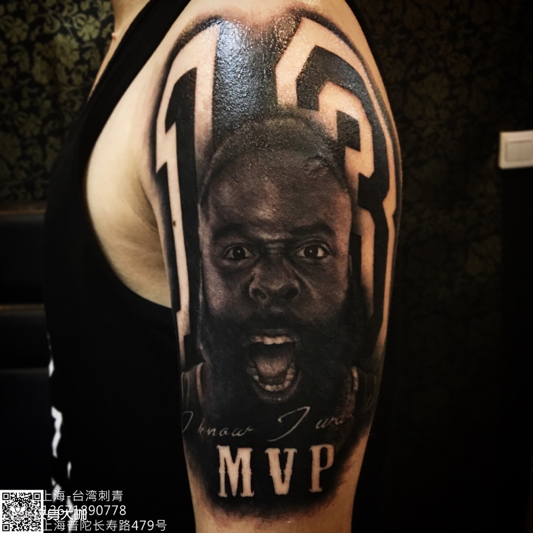 火箭队当家球星 哈登_纹身图案手稿图片_天龙堂的纹身作品集