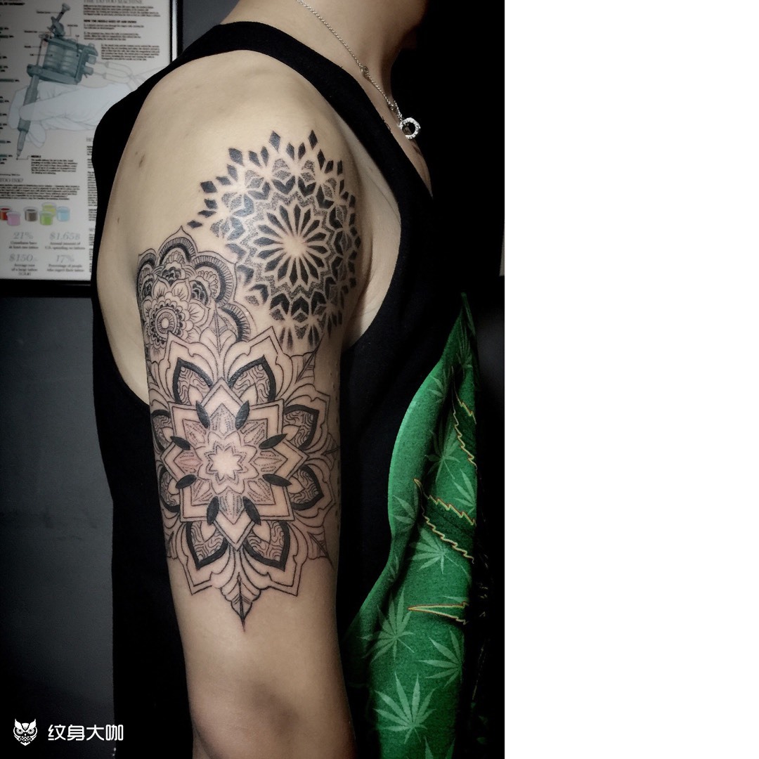 曼达拉_纹身图案手稿图片_邓建秋的纹身作品集