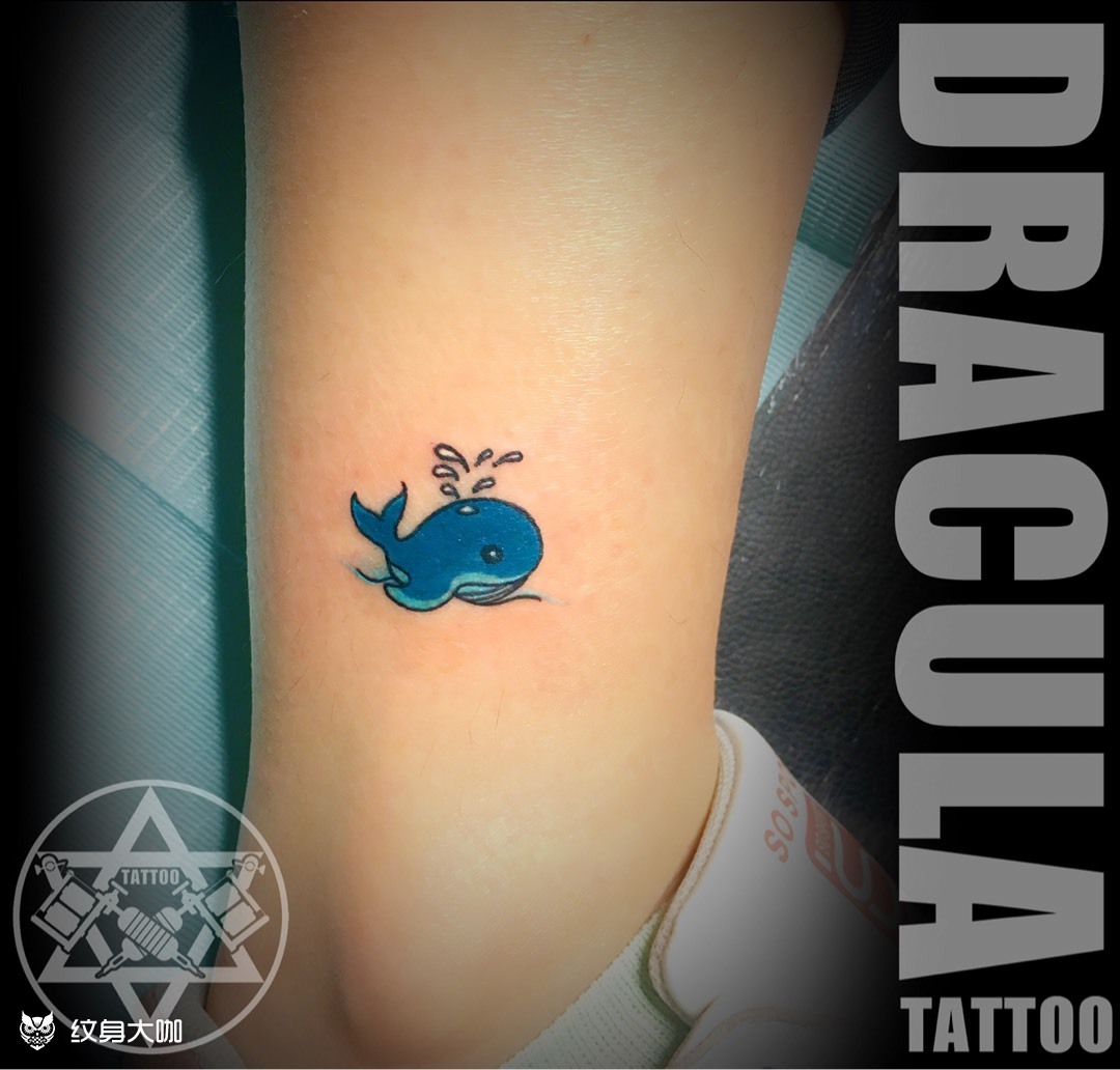 小鲸鱼_纹身图案手稿图片_小马gavin的纹身作品集