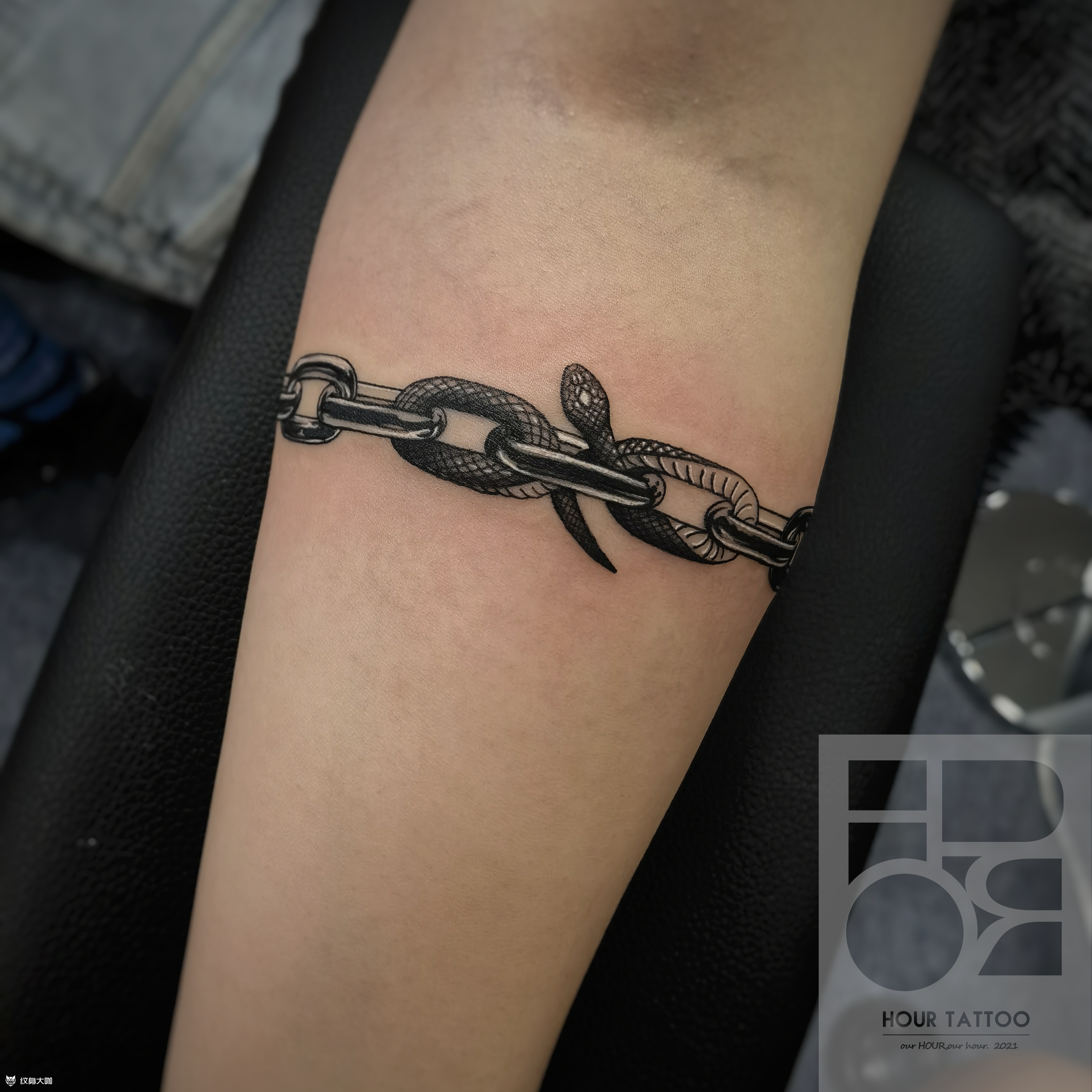 锁链_纹身图案手稿图片_亮老实的纹身作品集