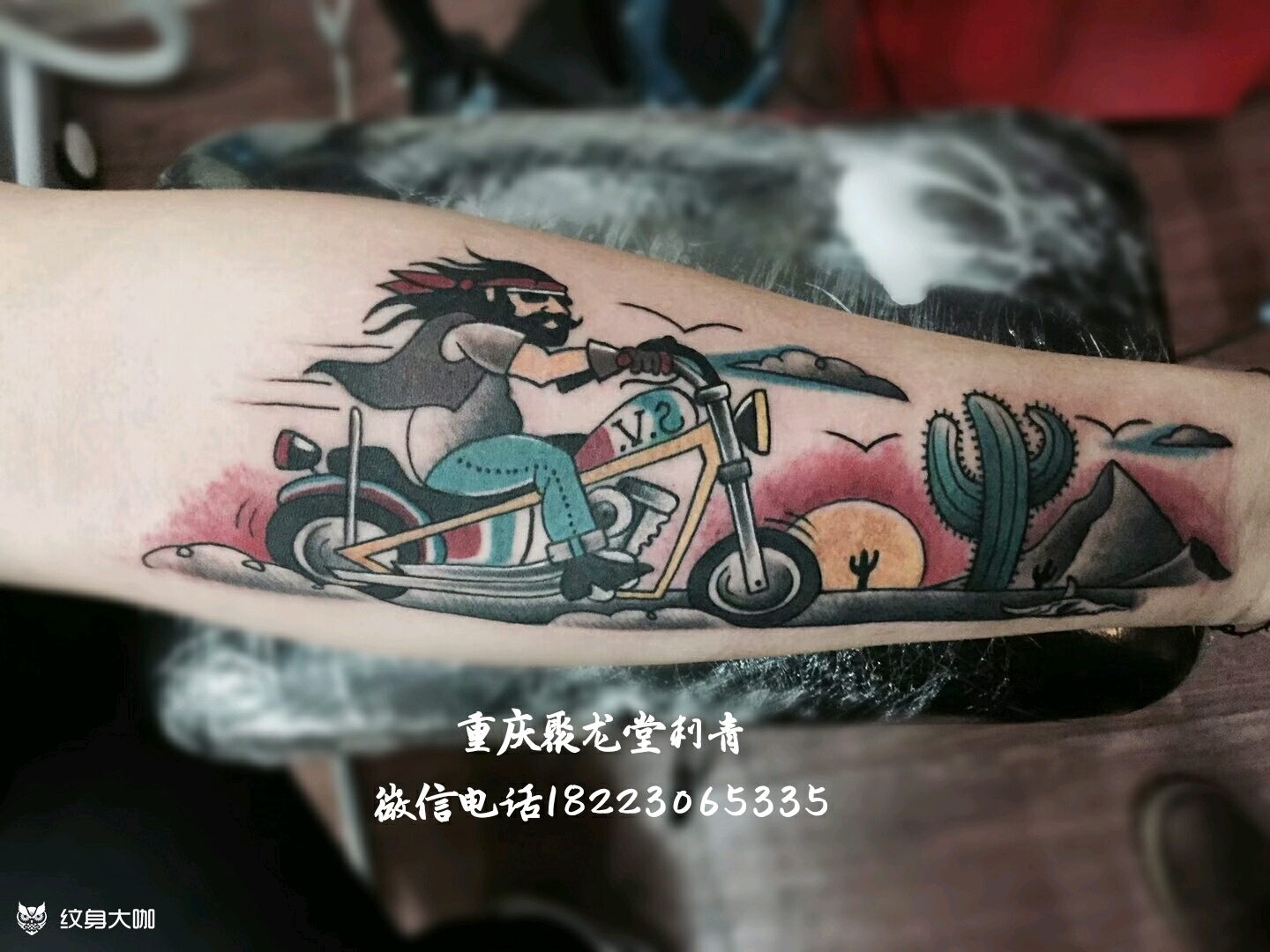 摩托车_纹身图案手稿图片_文博老师的纹身作品集