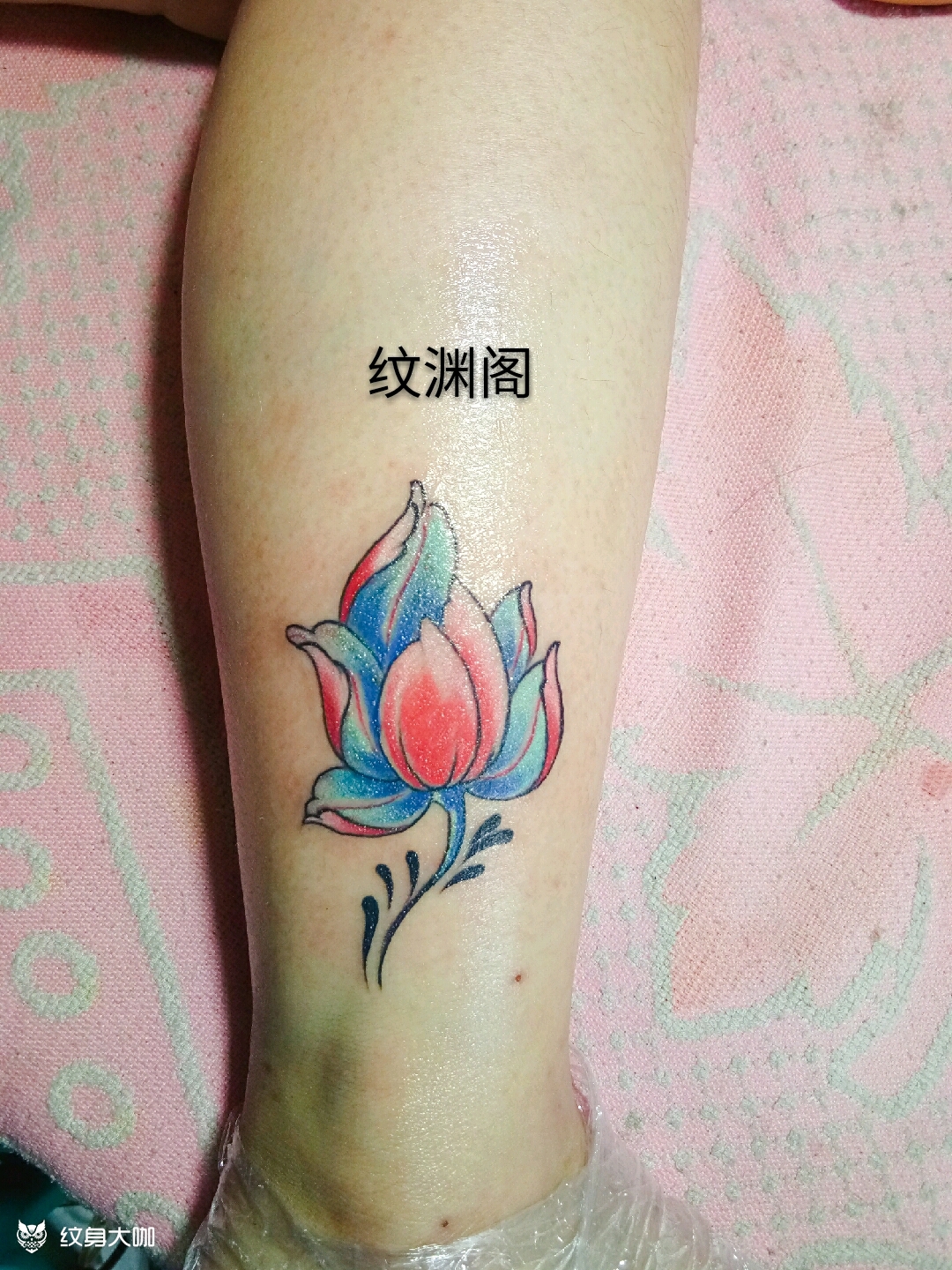 荷花_纹身图案手稿图片_阿闯的纹身作品集