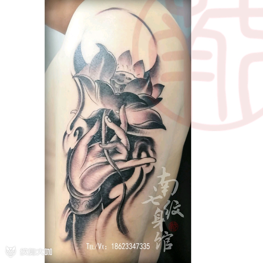 佛手_纹身图案手稿图片_南七的纹身作品集