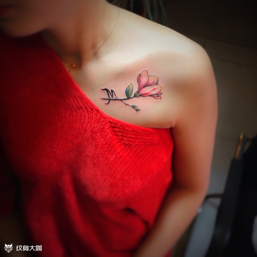 玉兰花_纹身图案手稿图片_彭禹臻的纹身作品集
