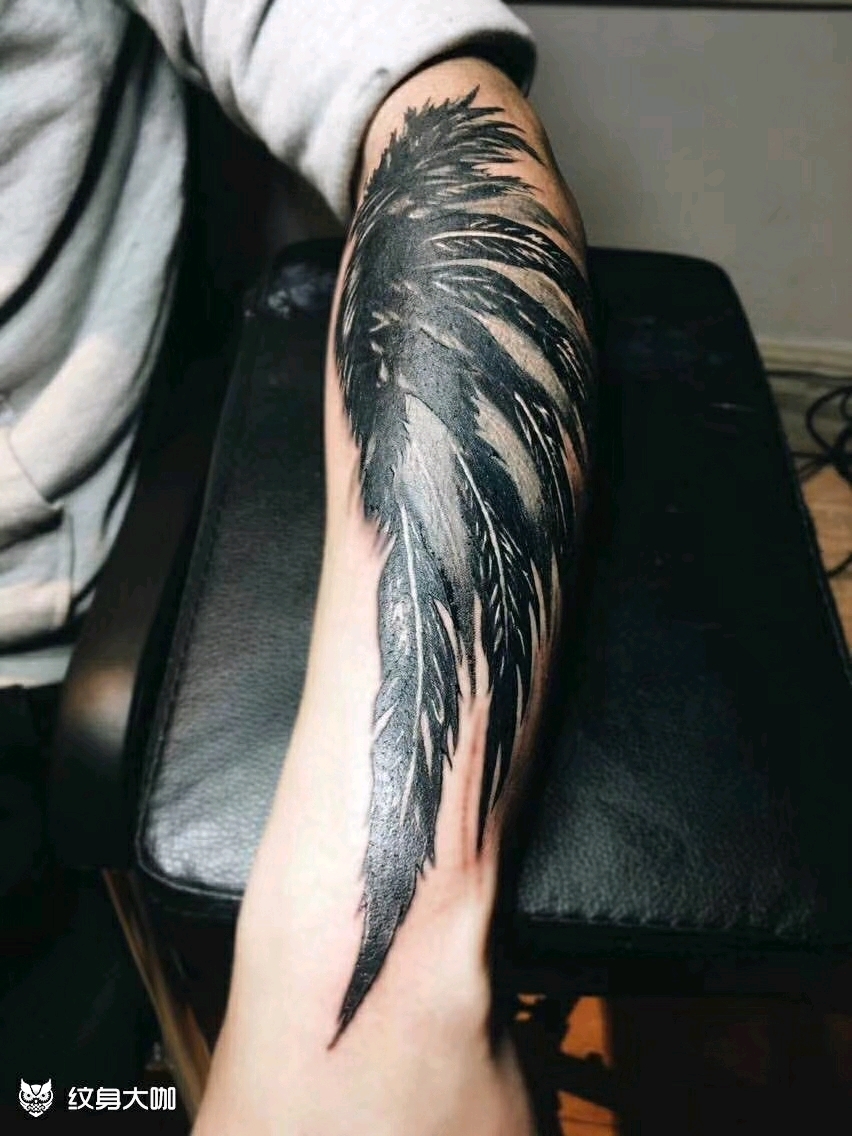 小臂翅膀_纹身图案手稿图片_刁刁的纹身作品集