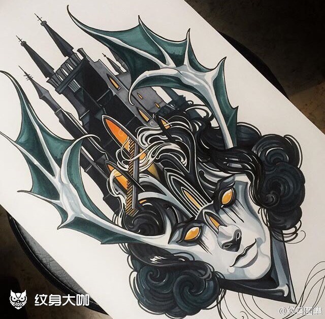 手稿来一波_纹身图案手稿图片_bones的纹身作品集