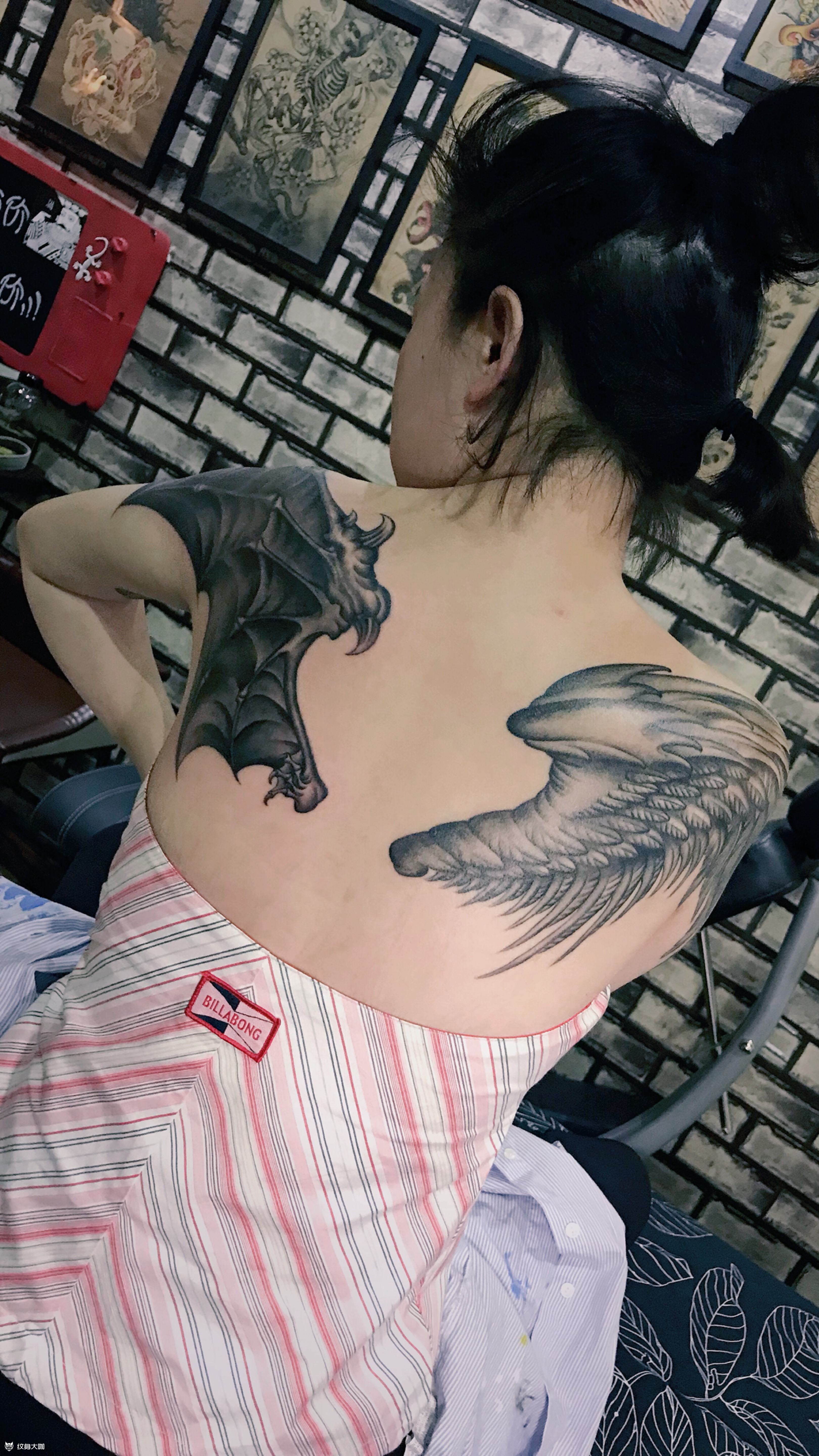 恶魔与天使_纹身图案手稿图片_剑锋的纹身作品集