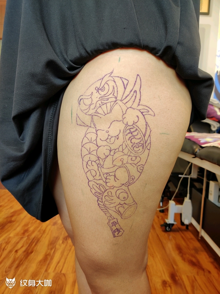 招财_纹身图案手稿图片_大宝的纹身作品集