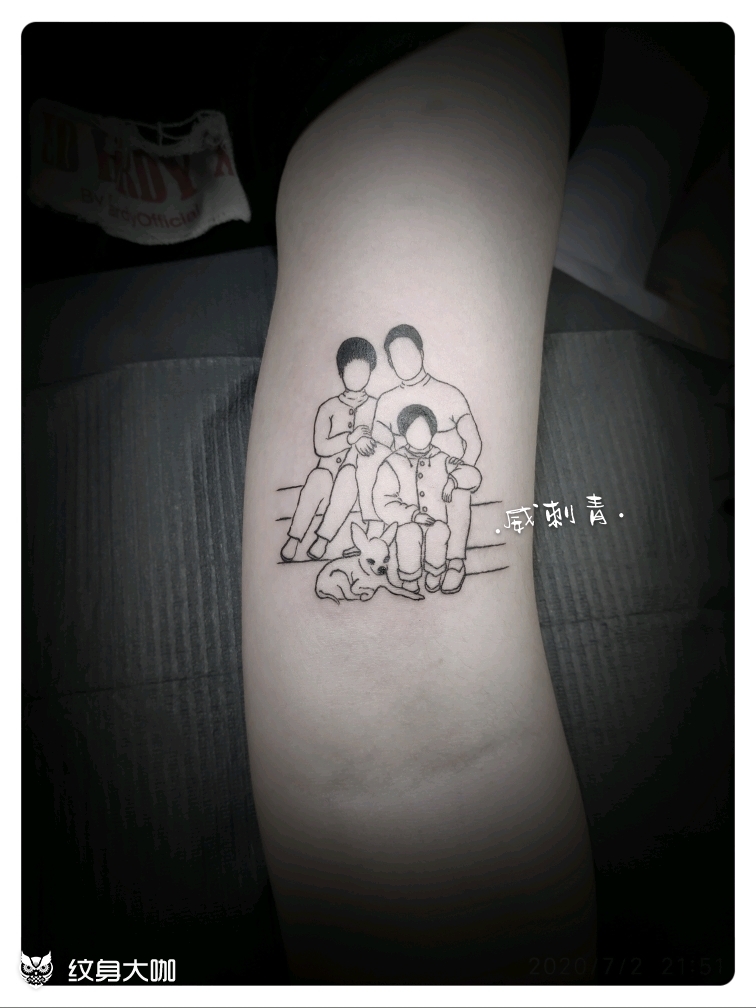 全家福简笔画_纹身图案手稿图片_刘威的纹身作品集