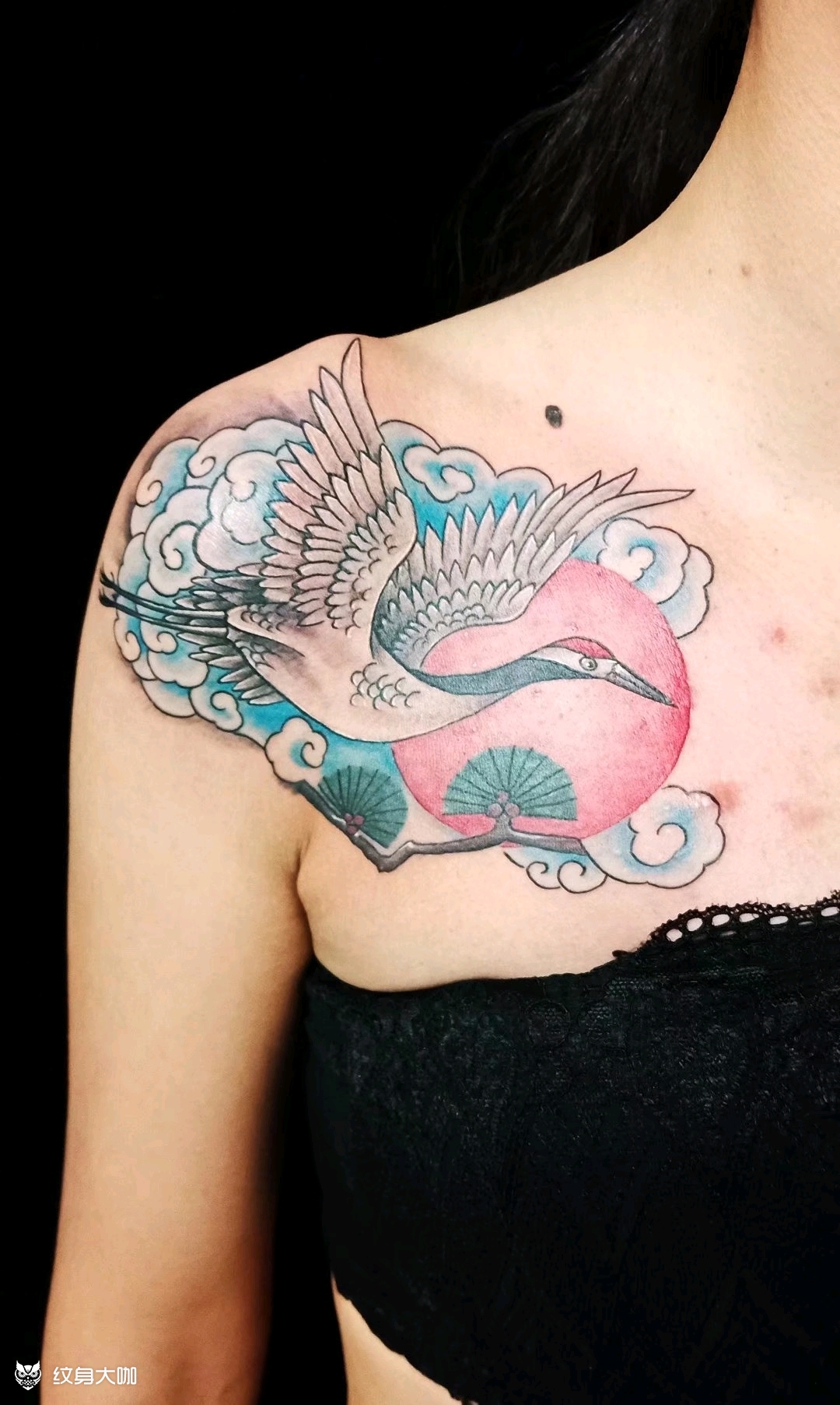 松鹤延年_纹身图案手稿图片_那年俺十八的纹身作品集