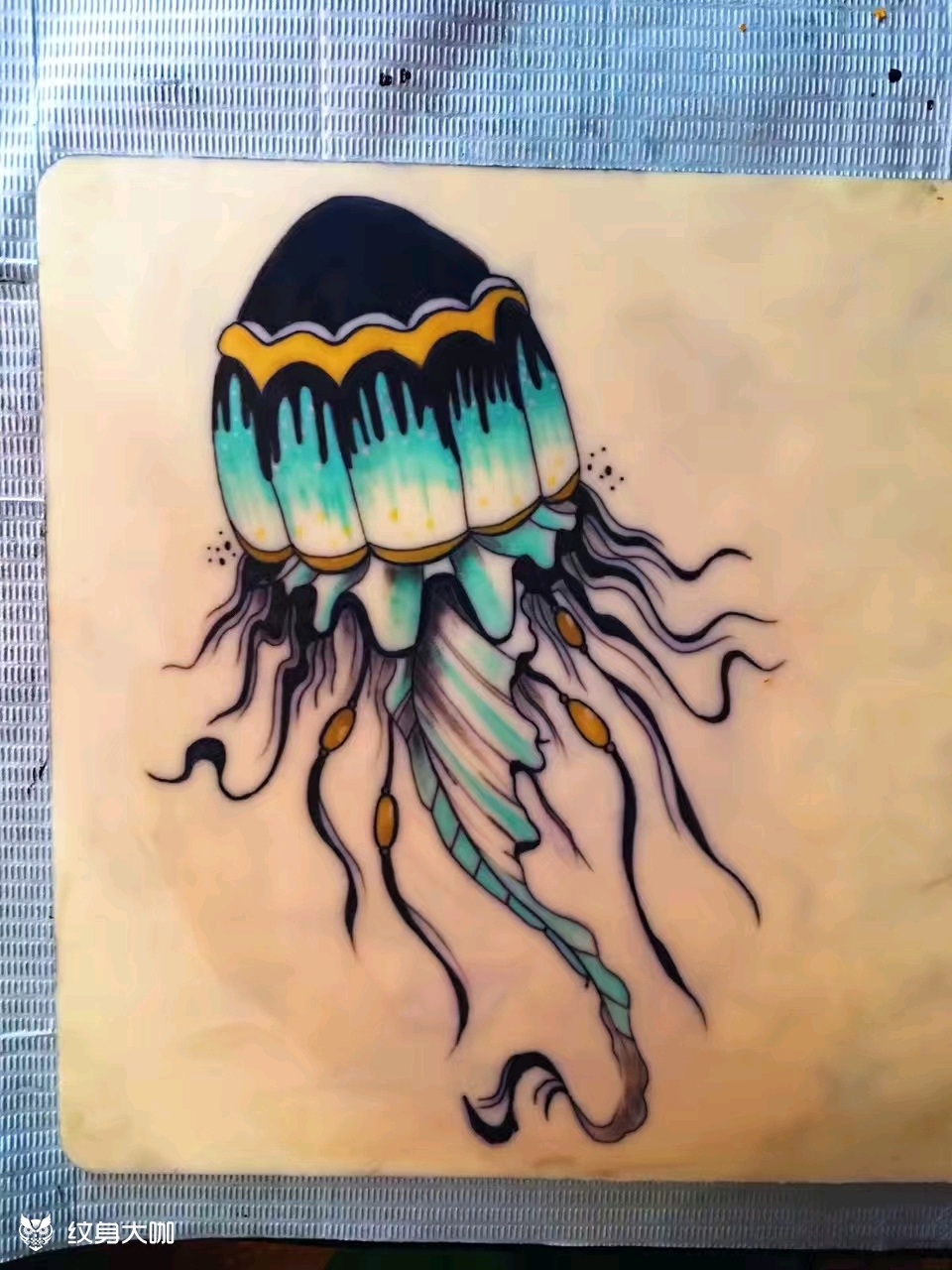 水母练习_纹身图案手稿图片_王馨宇的纹身作品集