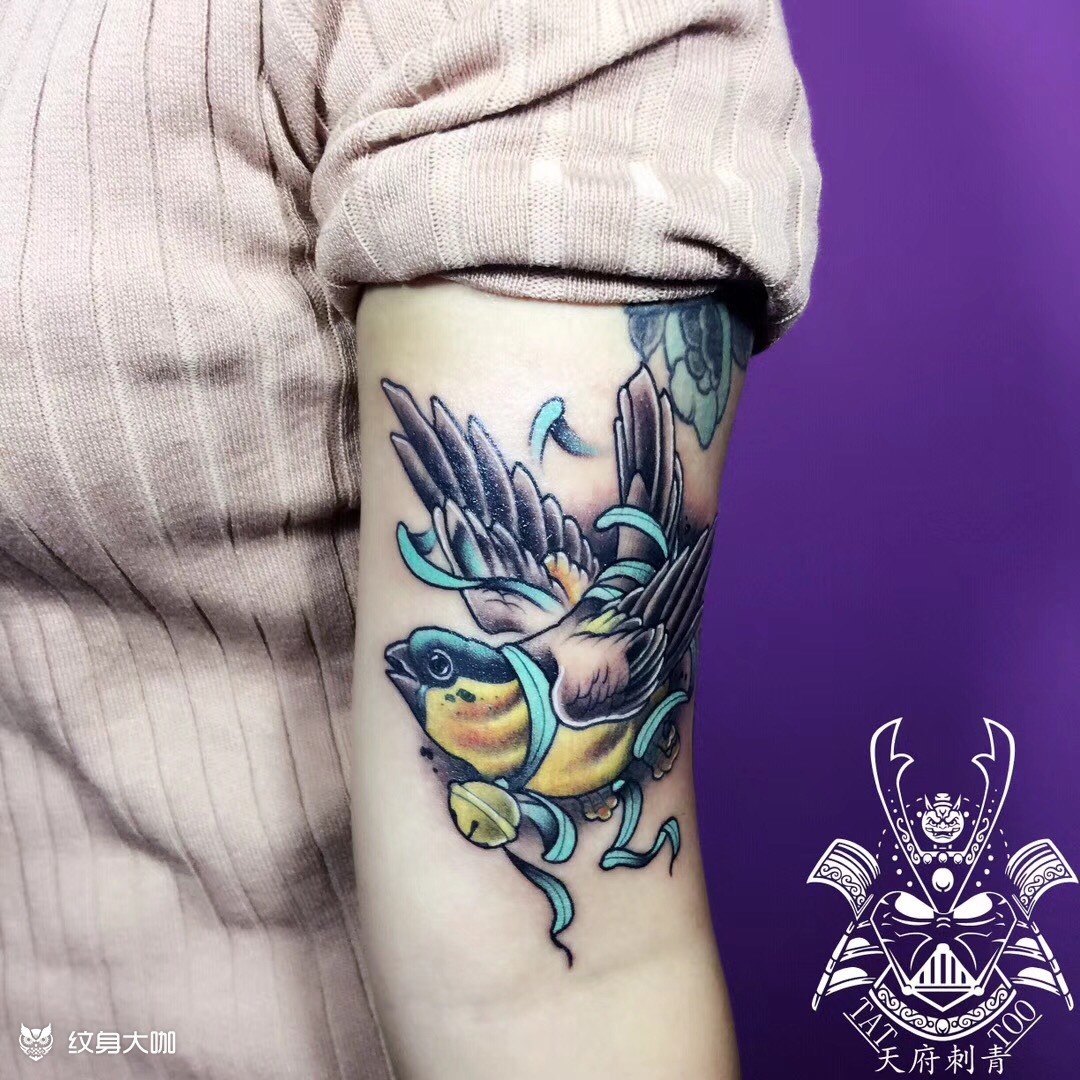 喜鹊_纹身图案手稿图片_爆烟子的纹身作品集