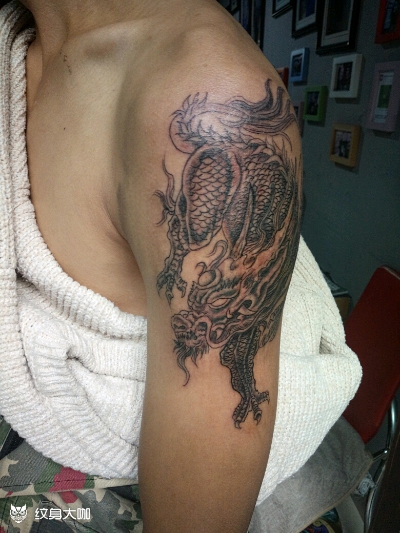 麒麟_纹身图案手稿图片_纹身师九哥的纹身作品集