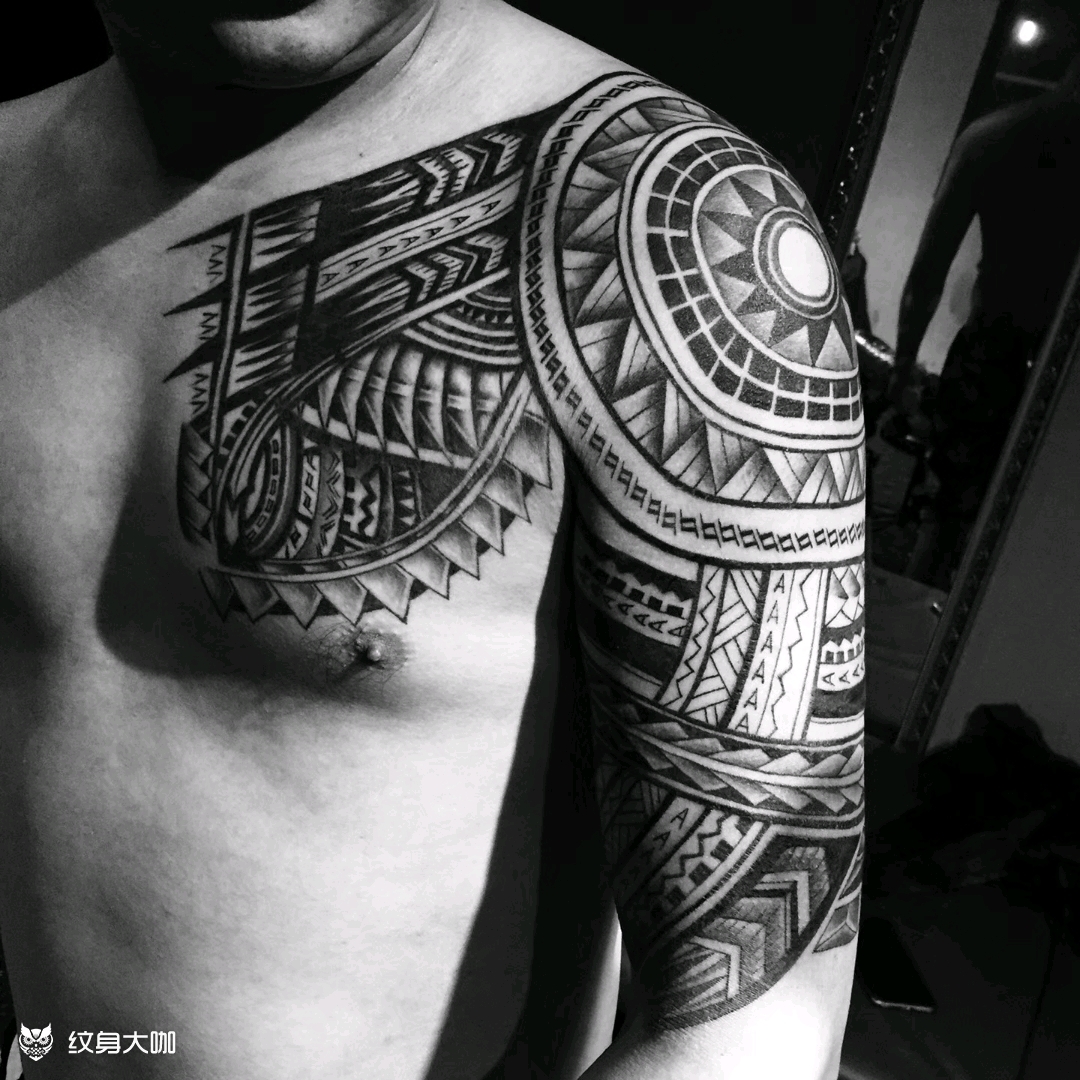 图腾半甲_纹身图案手稿图片_涛的纹身作品集
