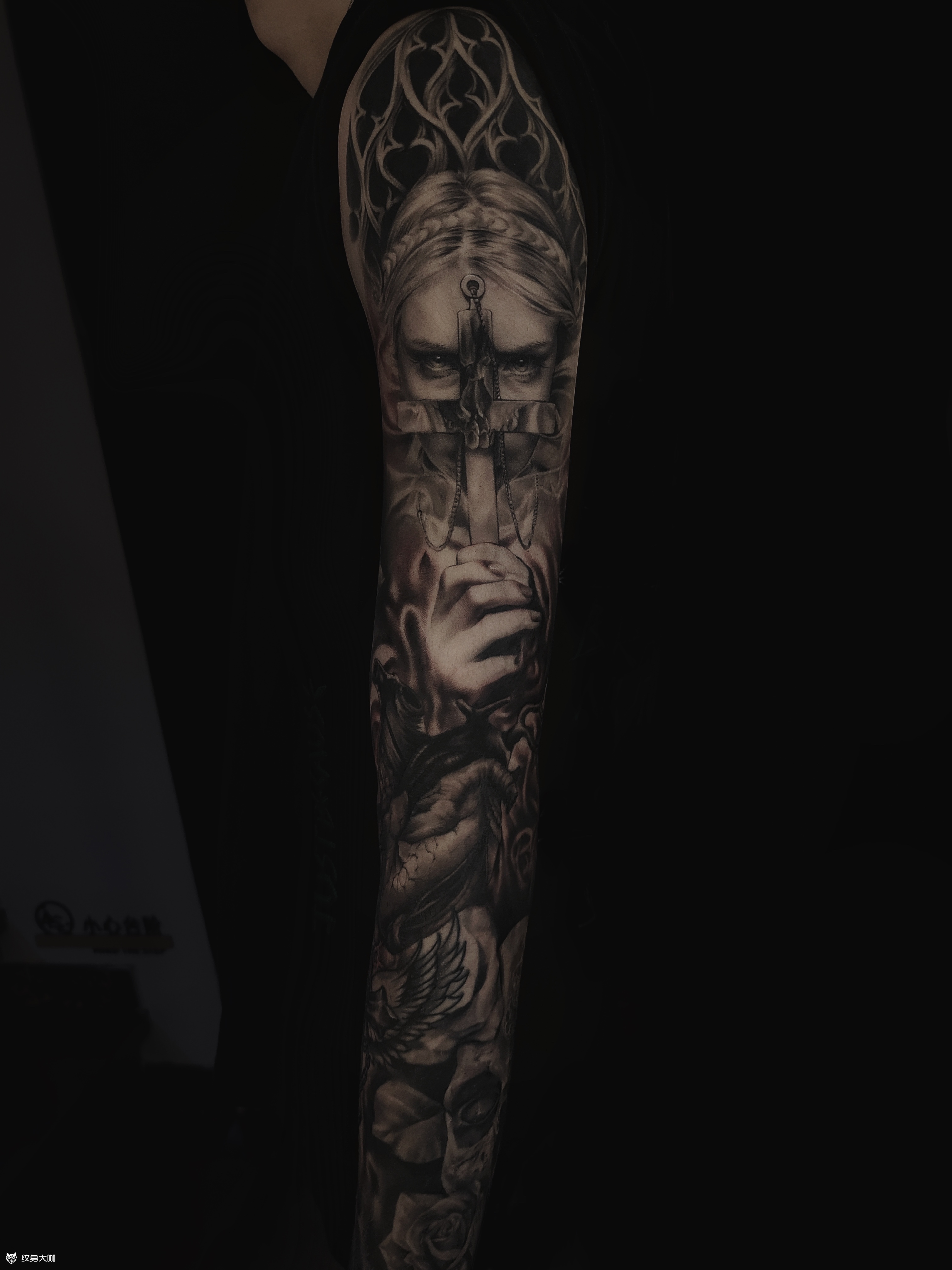 欧美写实拼接拼接花臂,小臂内_纹身吧社区 - 纹身大咖