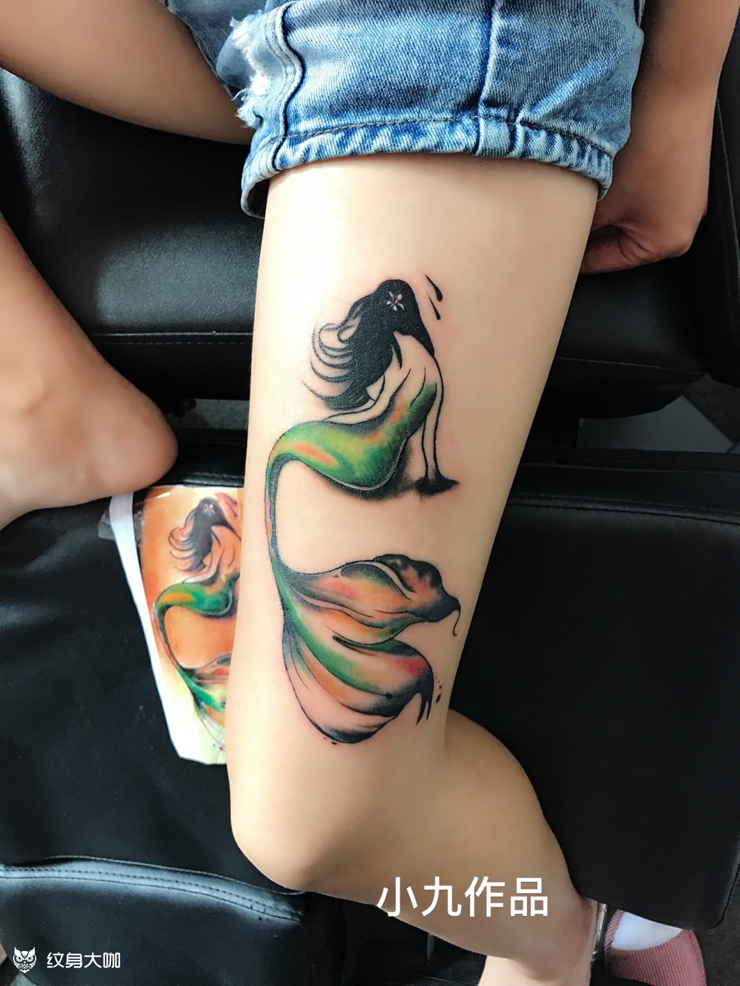 美人鱼_纹身图案手稿图片_小九的纹身作品集