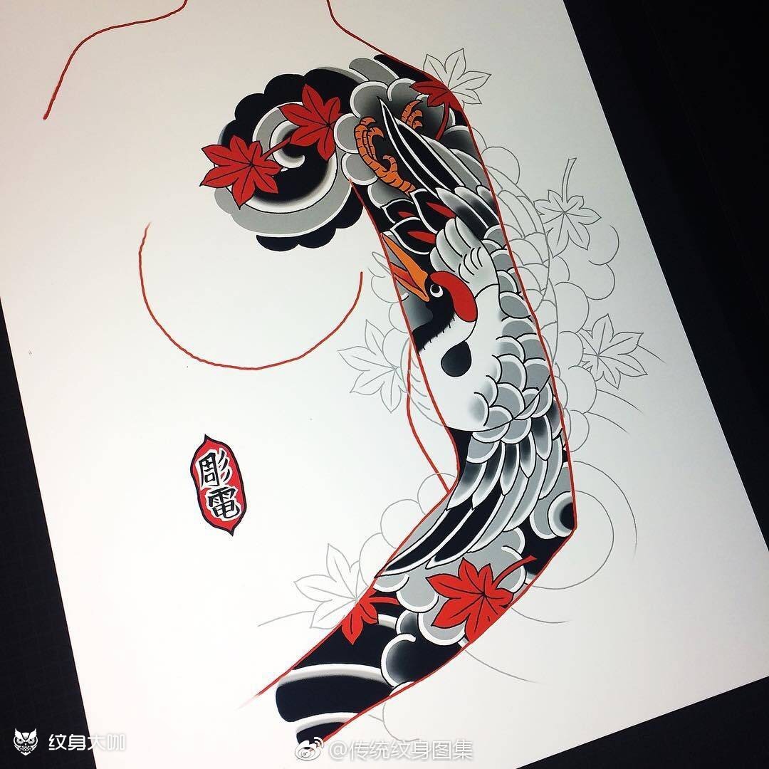 日式花臂_纹身图案手稿图片_tatt00·ming的纹身作品集