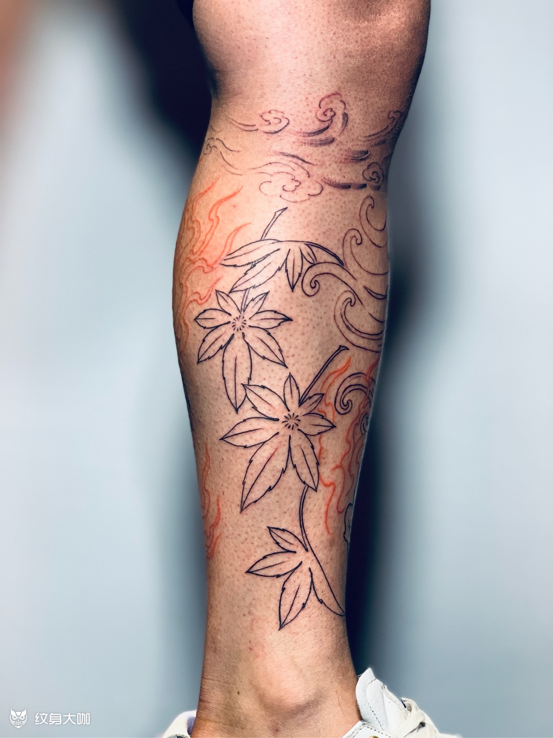 唐狮 包小腿_纹身图案手稿图片_糖药师的纹身作品集