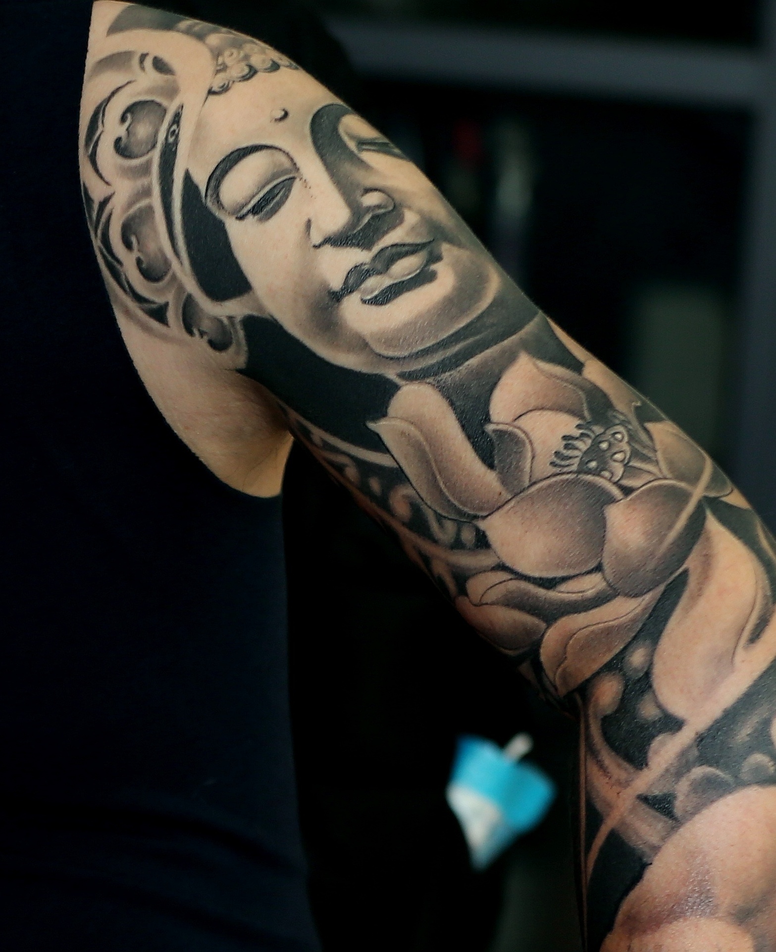 大佛_纹身图案手稿图片_侯雨良的纹身作品集