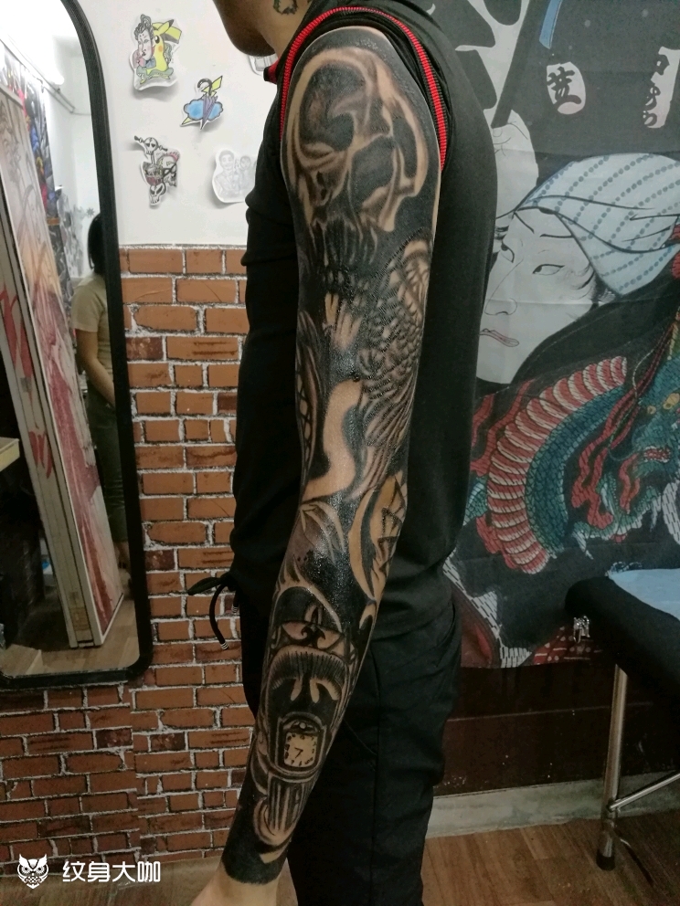 花臂终结_纹身图案手稿图片_八贰的纹身作品集