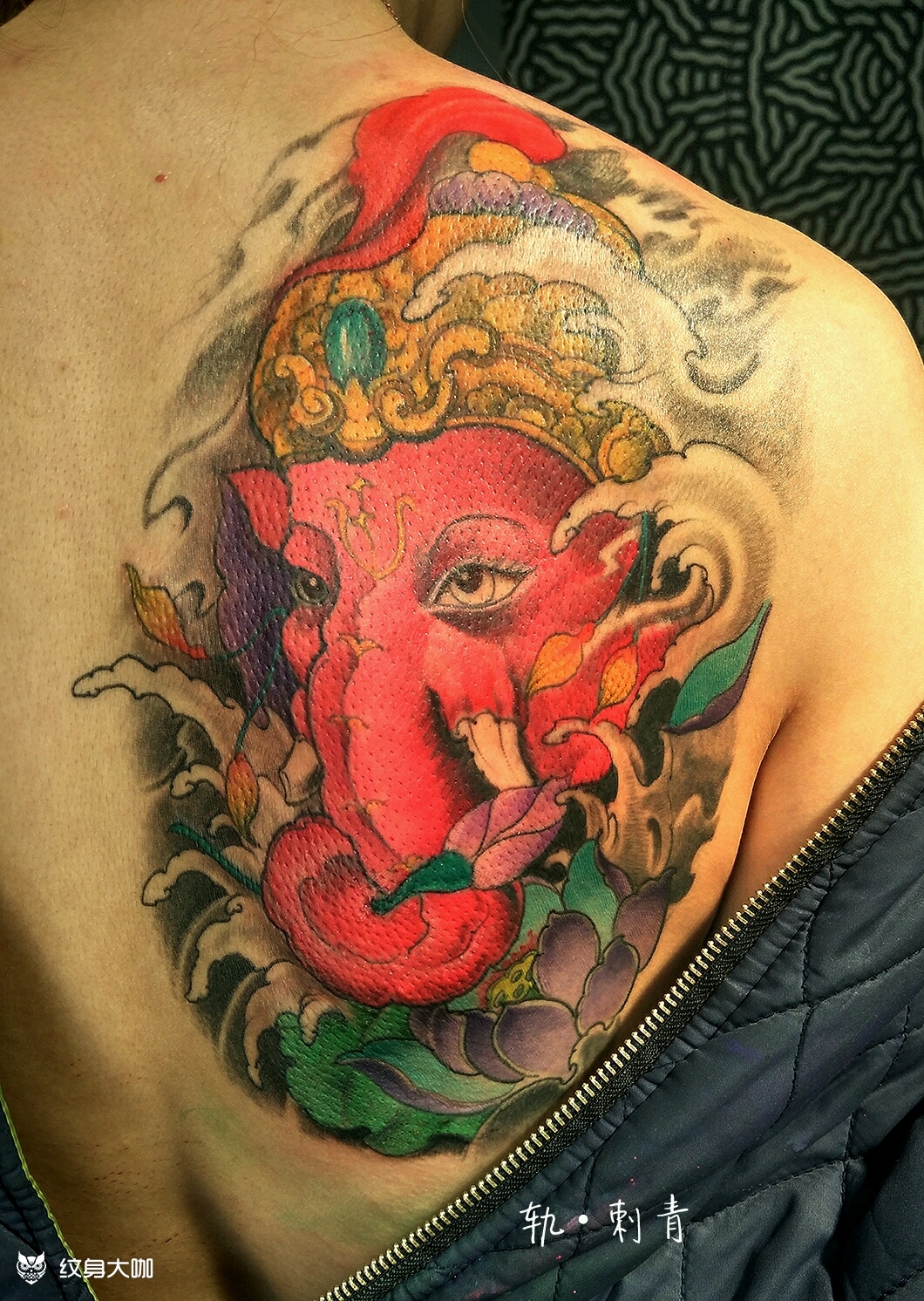 彩色象神_纹身图案手稿图片_轨的纹身作品集