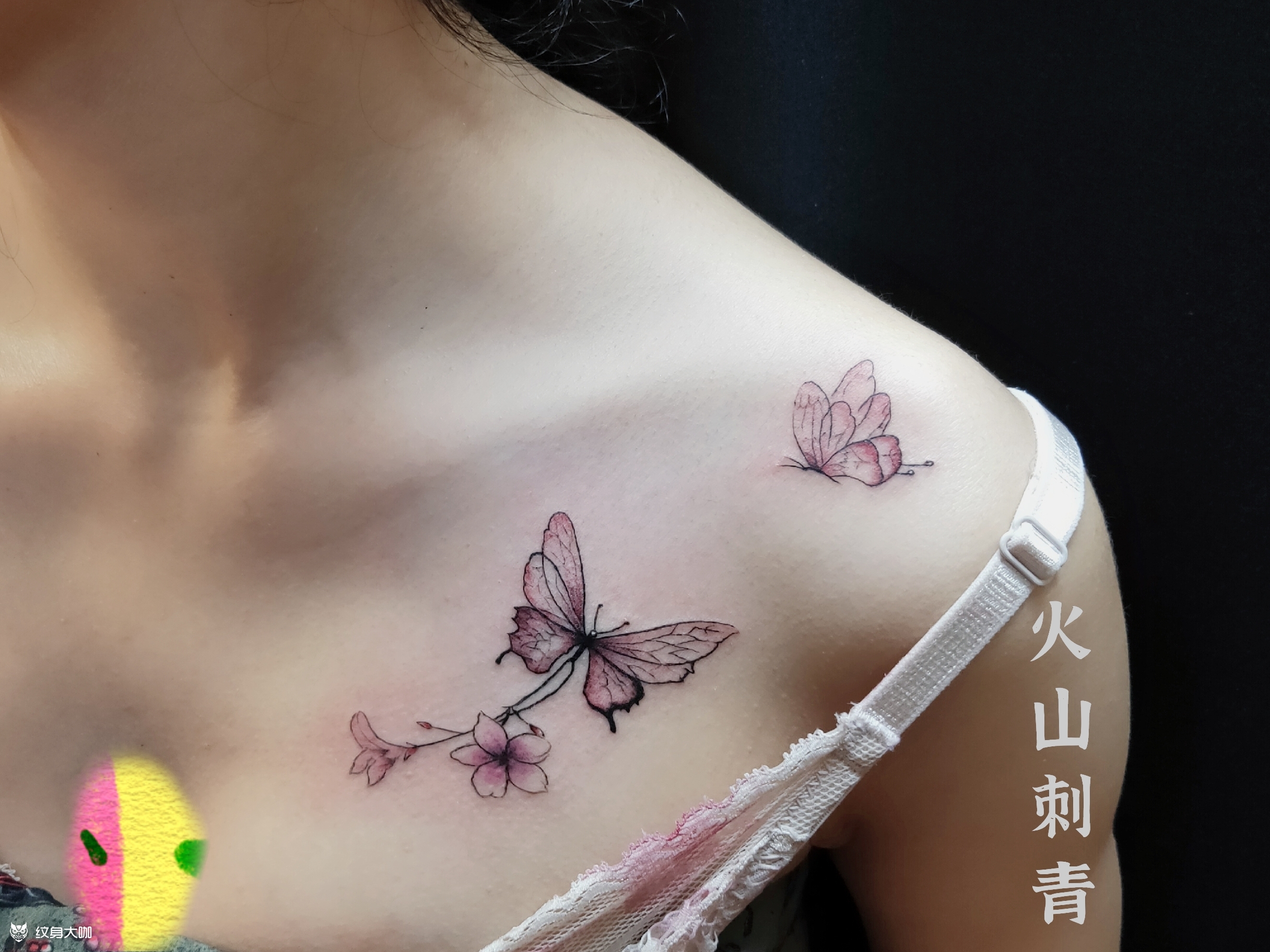 蝴蝶花_纹身图案手稿图片_谢大拿的纹身作品集