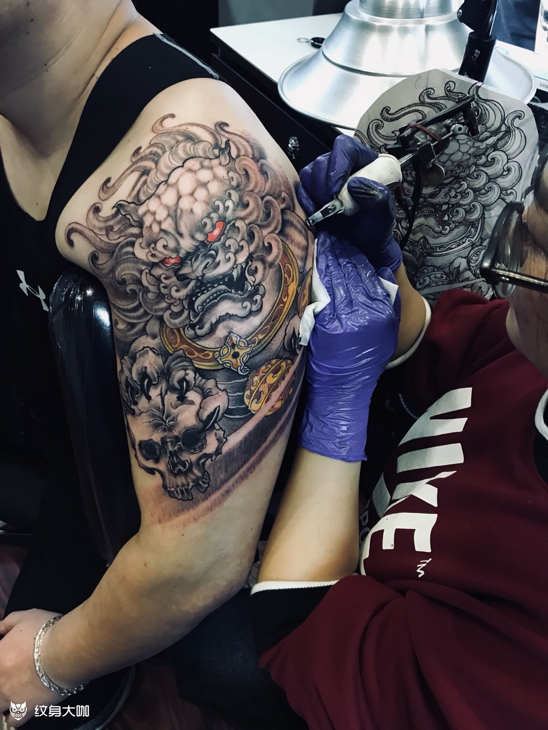 唐狮_纹身图案手稿图片_方明的纹身作品集