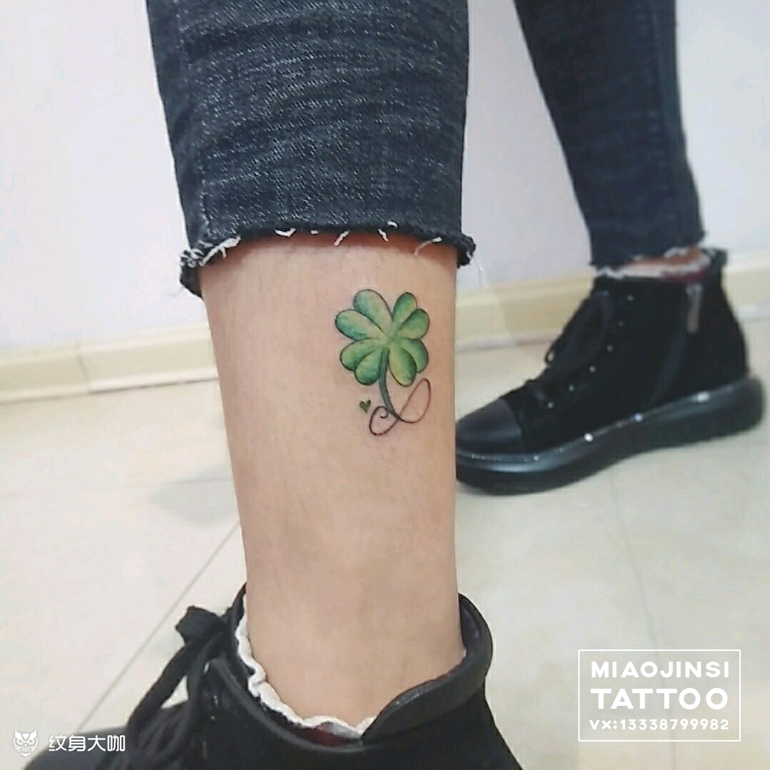 四叶草_纹身图案手稿图片_老猫的纹身作品集