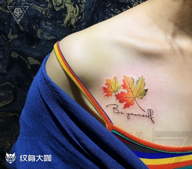 纹身/刺青/小清新/色彩/梧桐