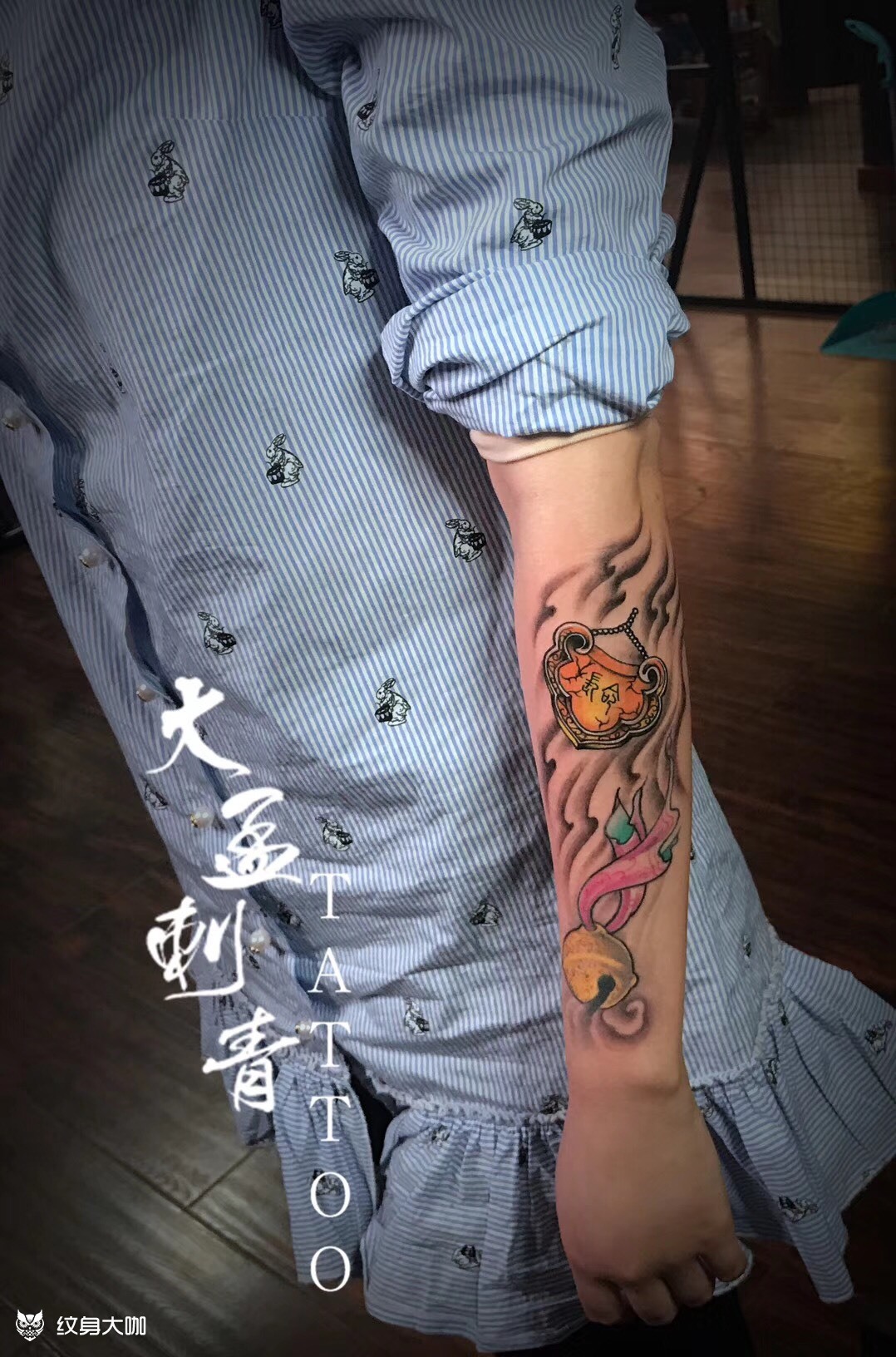 长命锁_纹身图案手稿图片_王小宝的纹身作品集