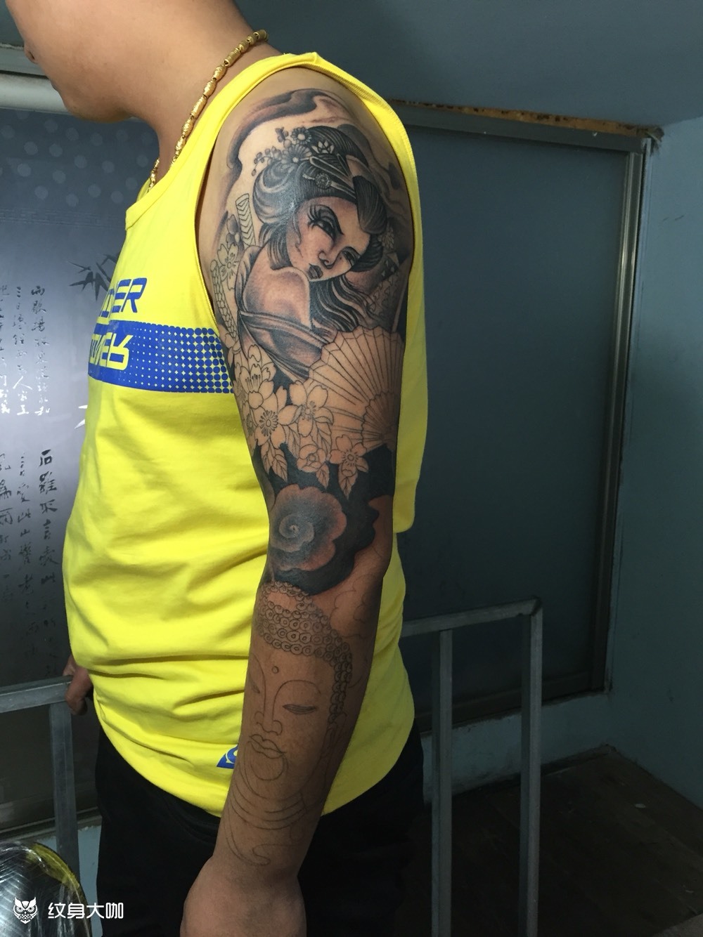 花臂艺姬_纹身图案手稿图片_王龙的纹身作品集