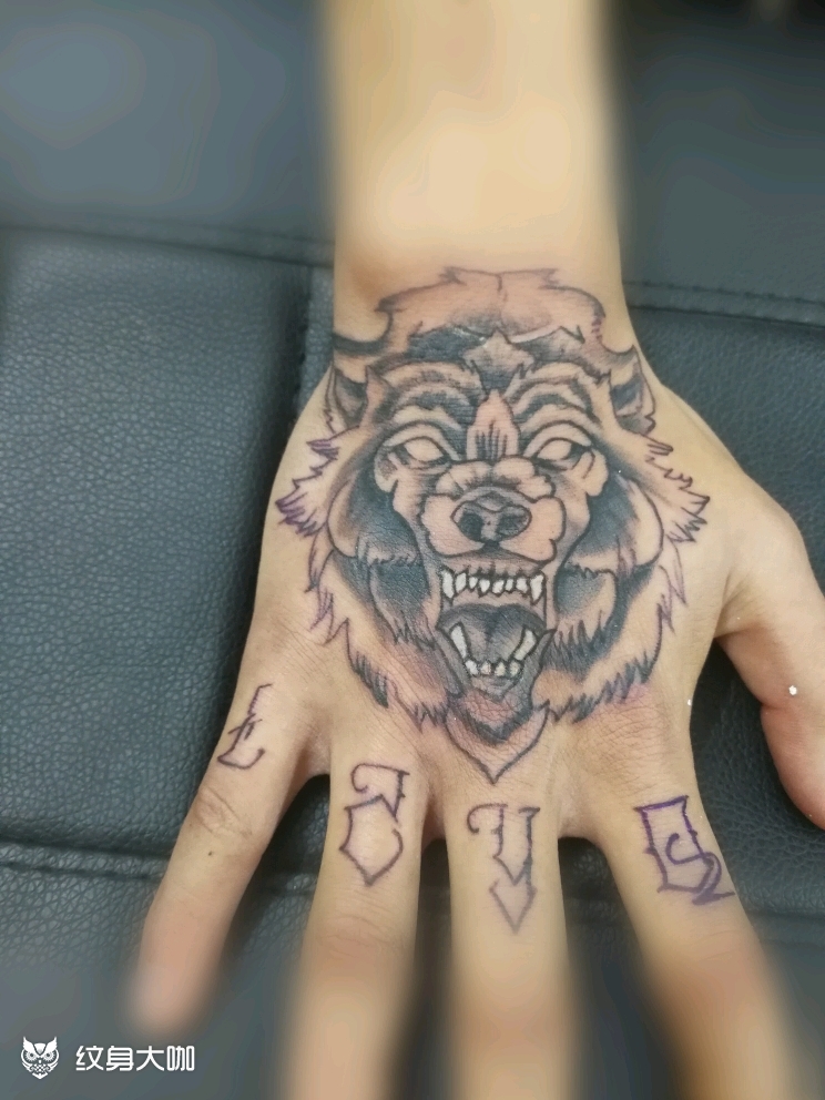 手背纹身图案男 动物图片