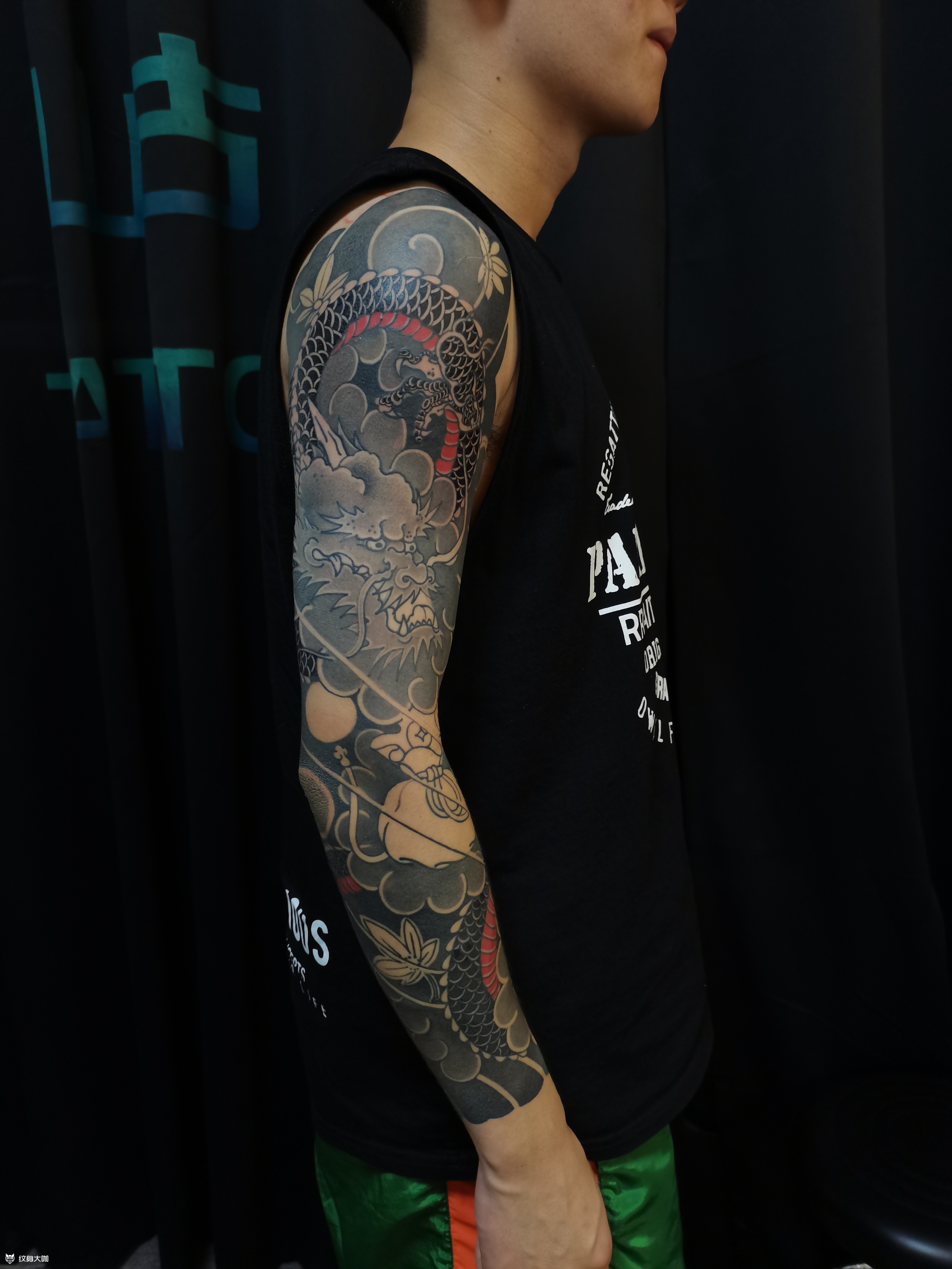 传统花臂小哥哥_纹身图案手稿图片_黄岛/山古的纹身作品集