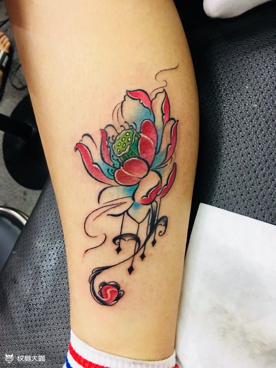 荷花遮盖疤痕_纹身图案手稿图片_tt的纹身作品集