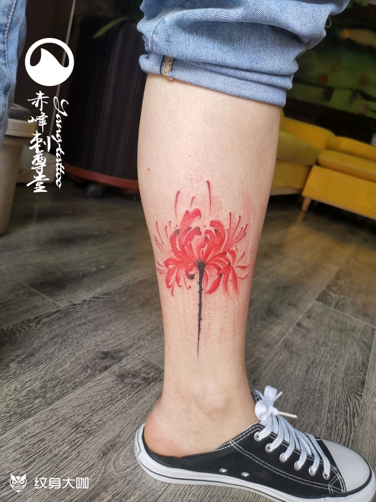 赤峰刺尊堂-彼岸花_纹身图案手稿图片_杨子的纹身作品集