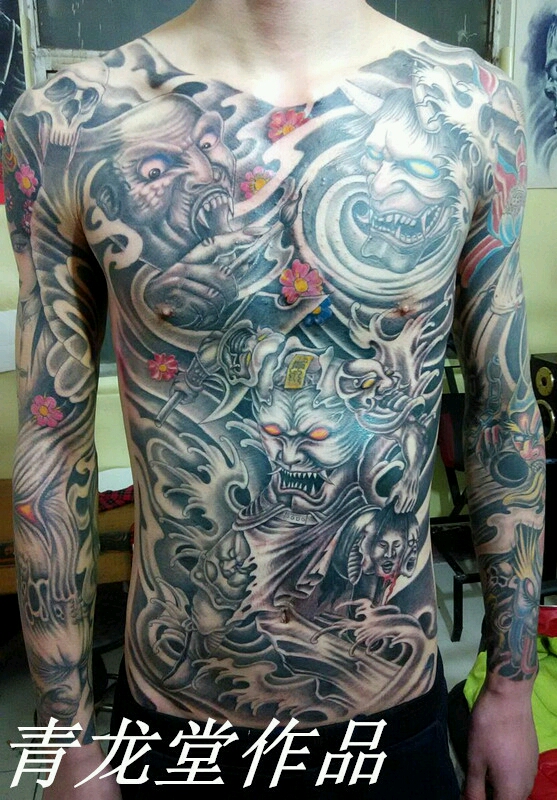 前胸刑天_纹身图案手稿图片_张朋朋的纹身作品集