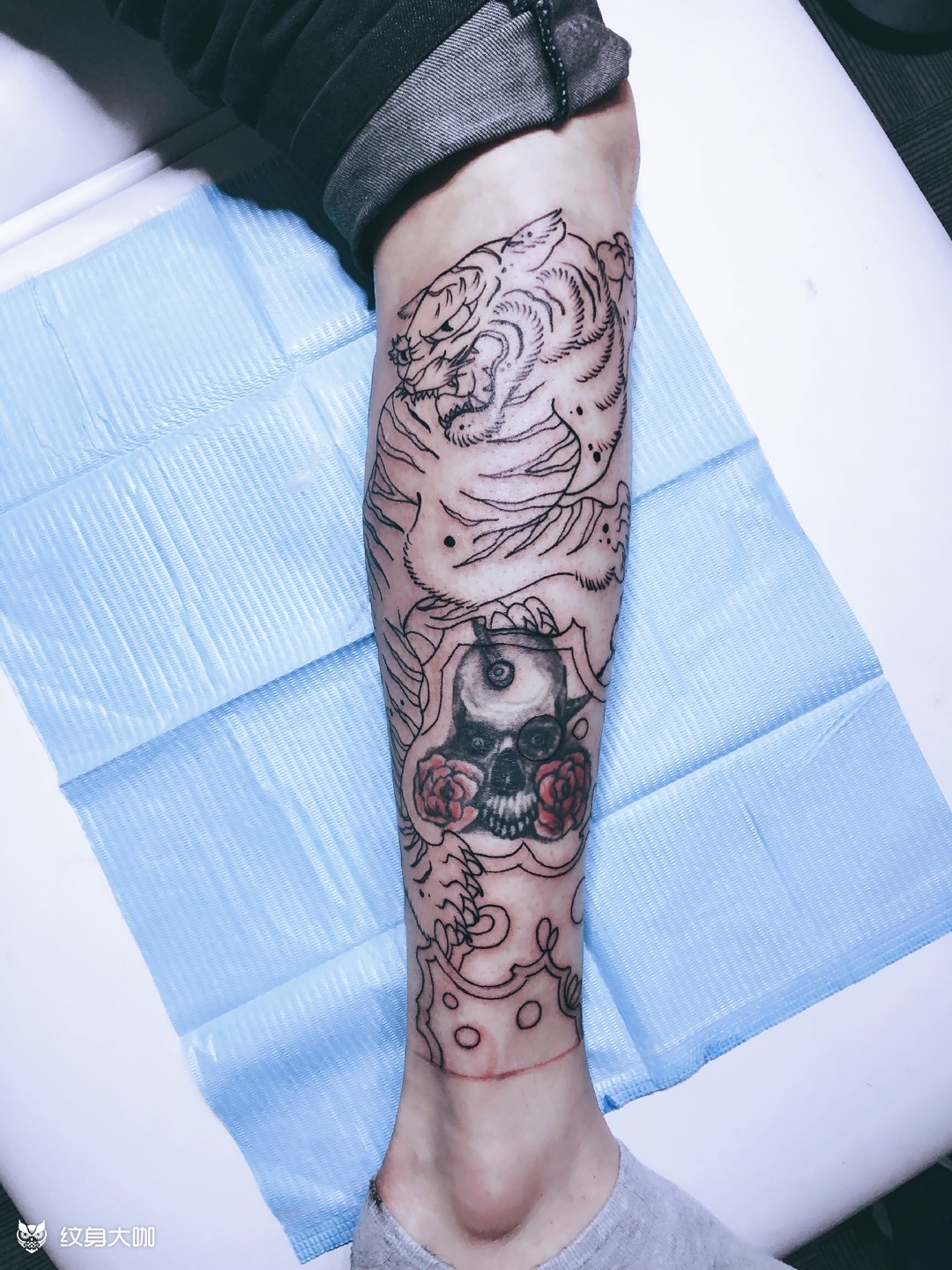 包小腿_纹身图案手稿图片_鼎级的纹身作品集