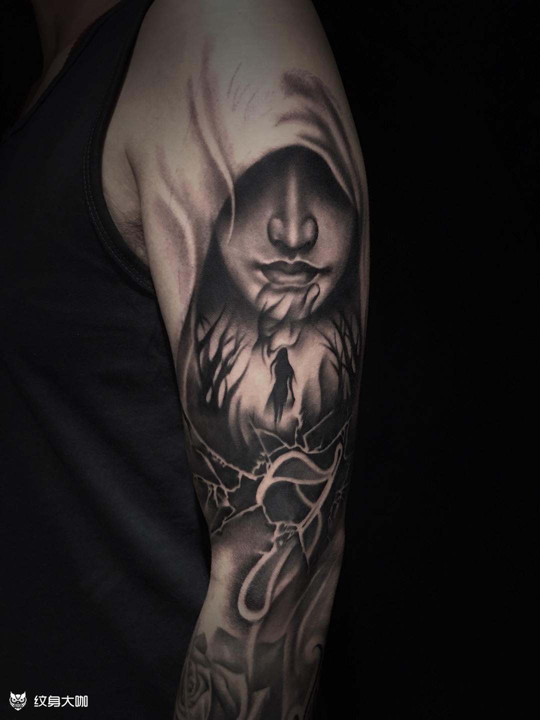 影子_纹身图案手稿图片_阿硕的纹身作品集