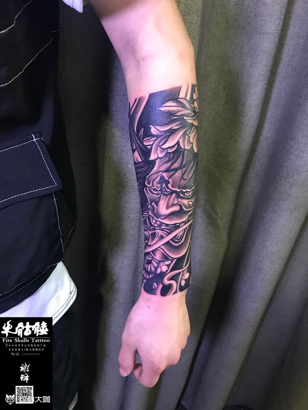 般若包小臂_纹身图案手稿图片_谢锋的纹身作品集