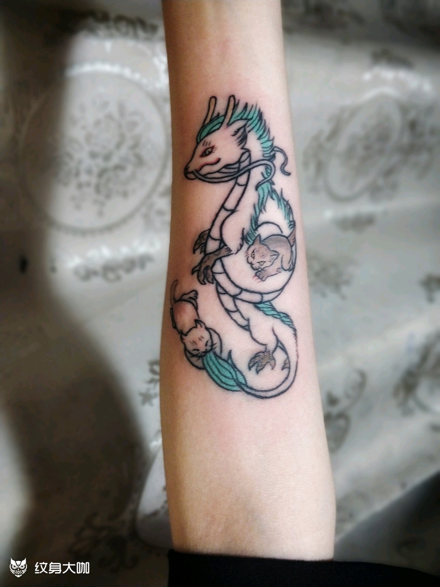 小青龙_纹身图案手稿图片_ct的纹身作品集