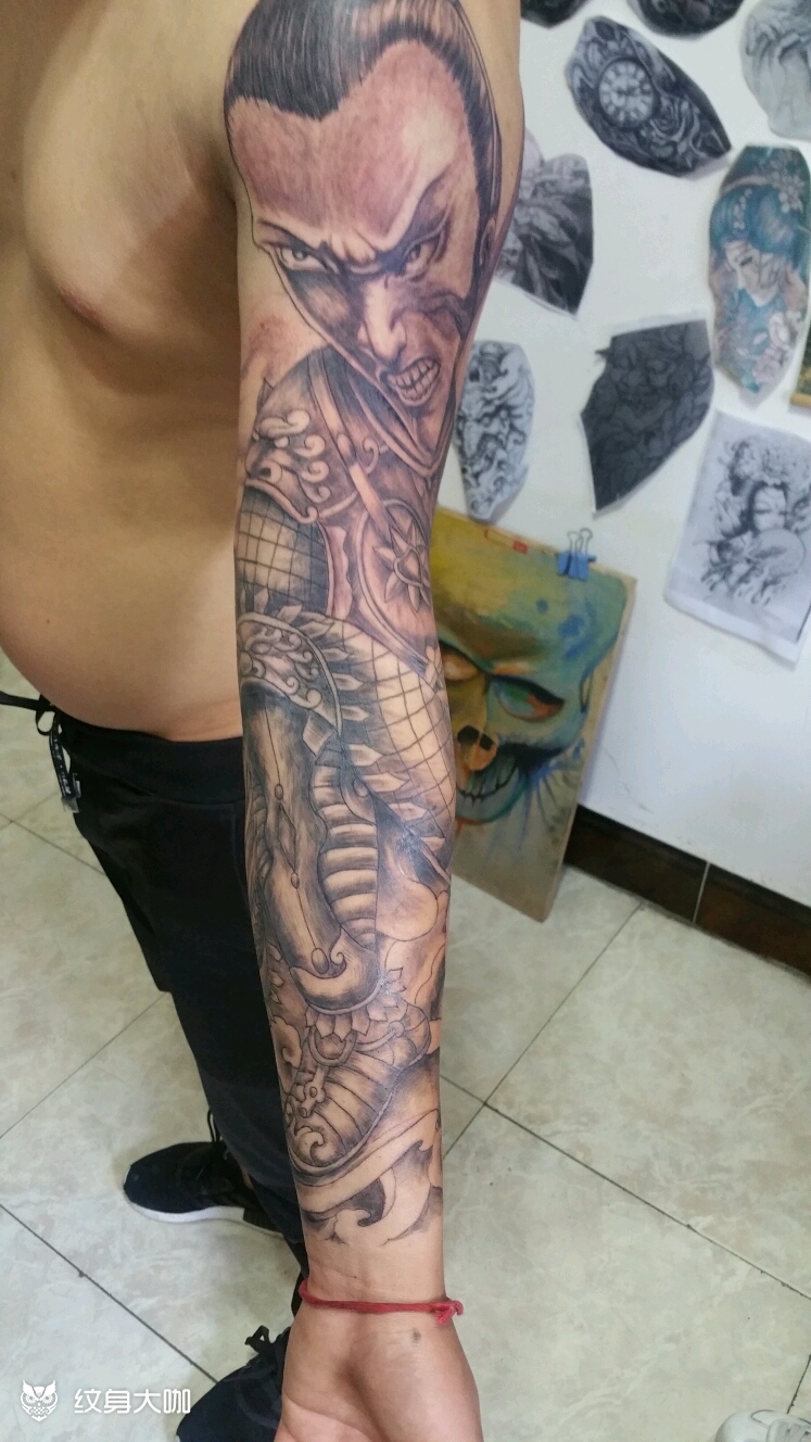 赵子龙花臂_纹身图案手稿图片_张多帅的纹身作品集