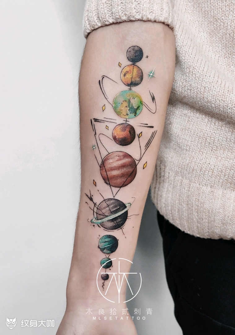 星球_纹身图案手稿图片_丰兄的纹身作品集