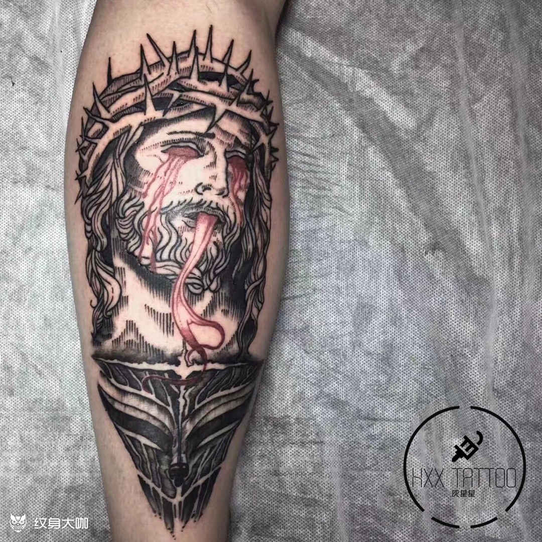 耶稣_纹身图案手稿图片_阿星的纹身作品集