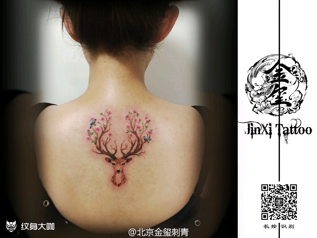 梅花鹿_纹身图案手稿图片_小花的纹身作品集