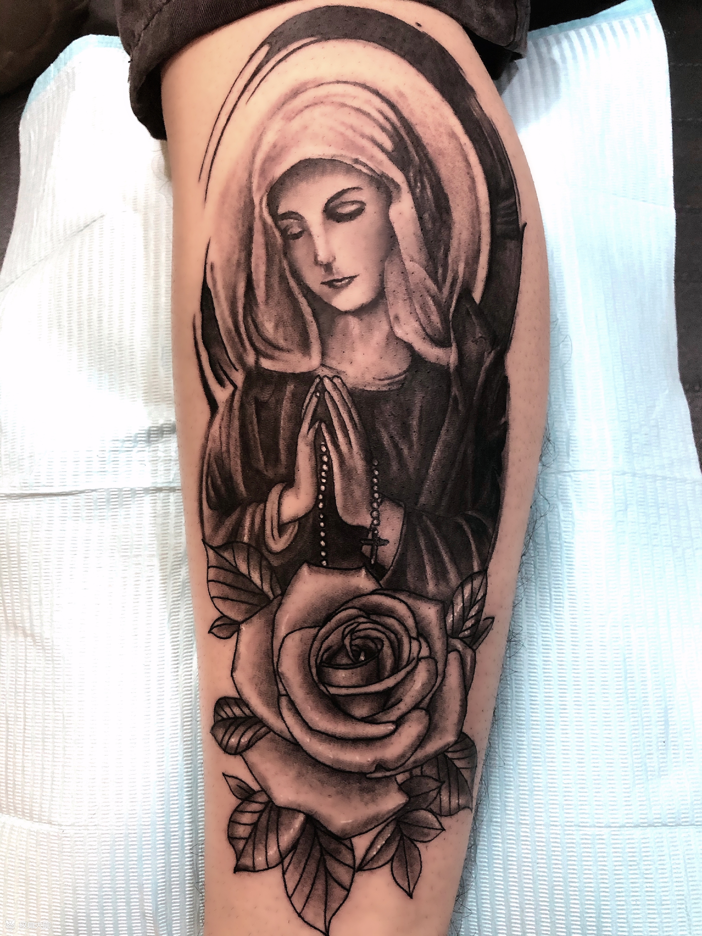 欧美写实圣母_纹身图案手稿图片_田政奇的纹身作品集