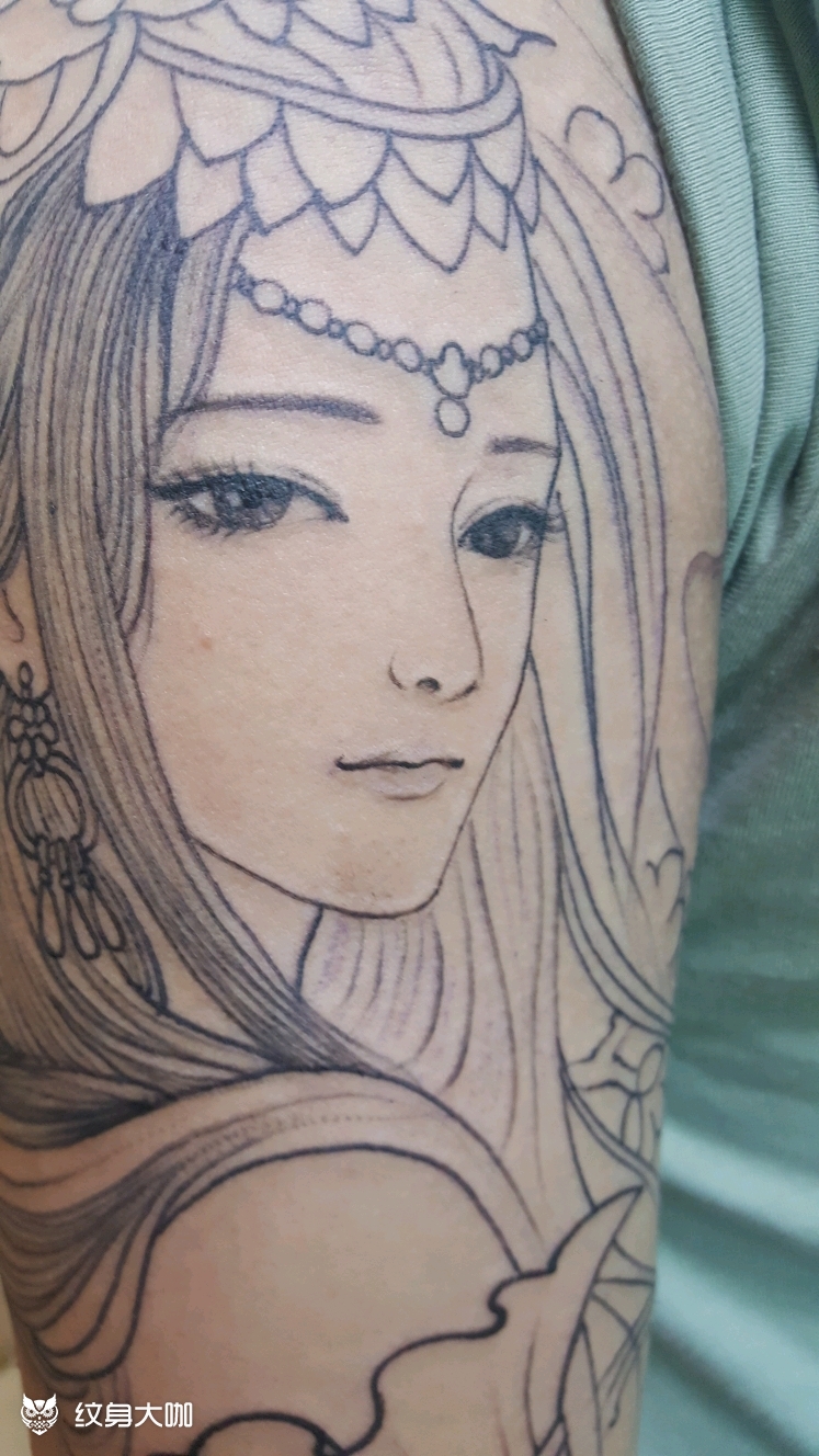 貂蝉像吗_纹身图案手稿图片_锋兄的纹身作品集