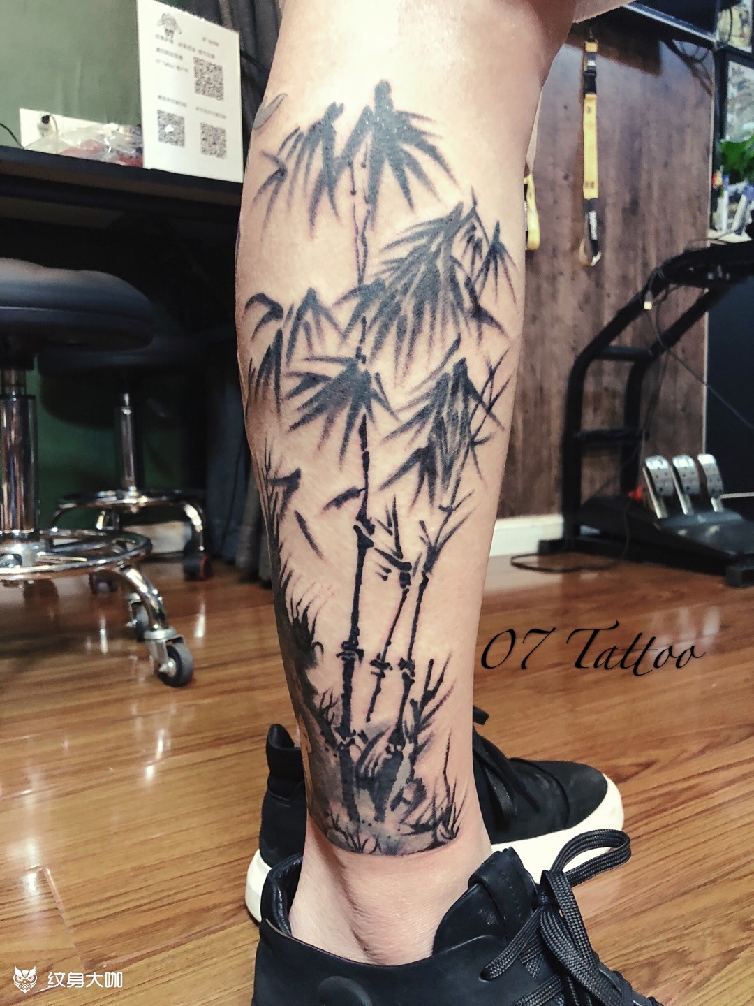 竹笑墨竹_纹身图案手稿图片_老零的纹身作品集