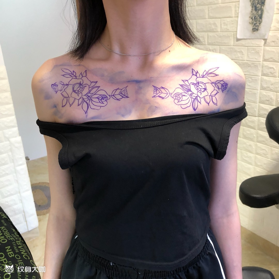 双肩_纹身图案手稿图片_陈勇健的纹身作品集