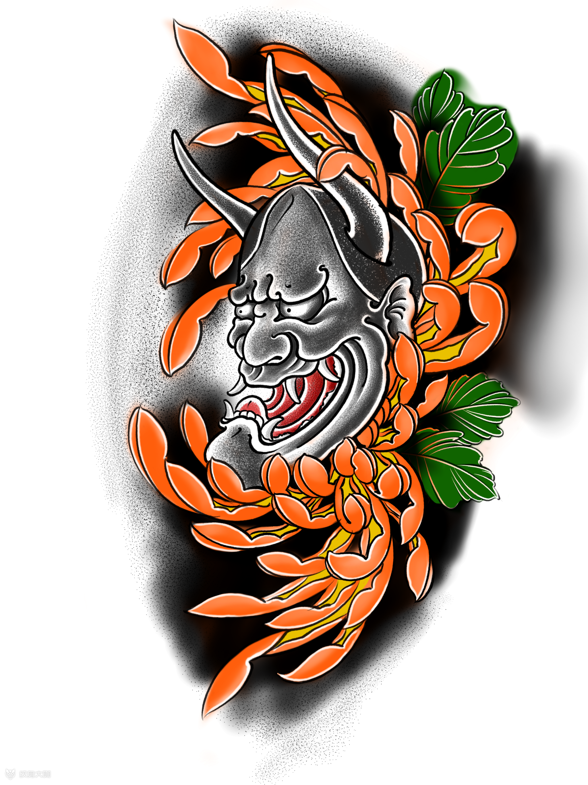 般若菊_纹身图案手稿图片_目空的纹身作品集